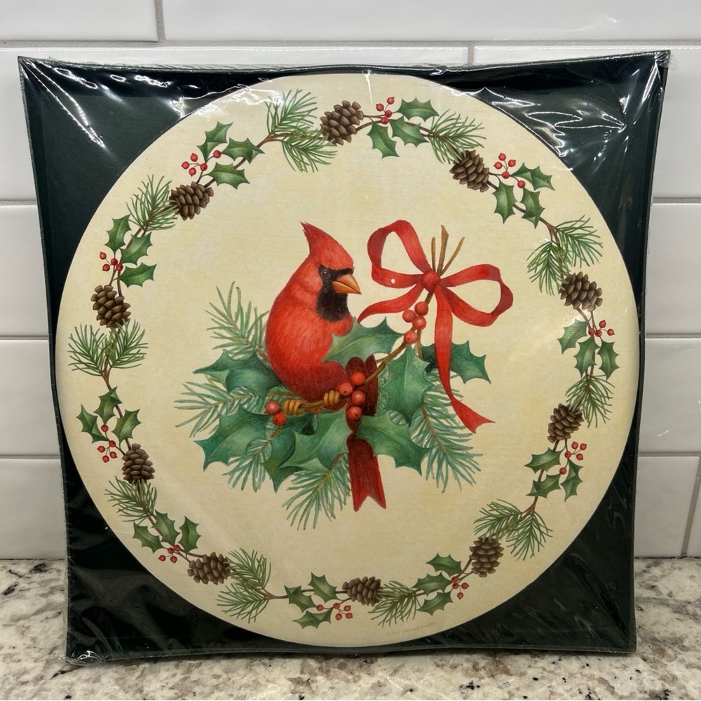 NEW Jason Placemats Cork Backed Cardinal Christmas Holiday Made In New Zealand